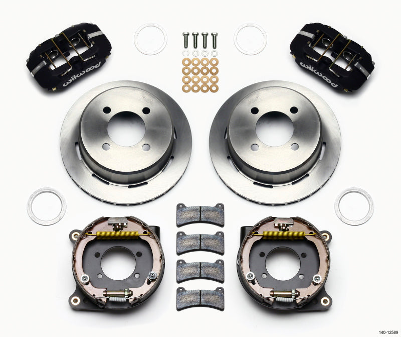 Wilwood Dynapro Low-Profile 11.00in P-Brake Kit Ford 7.5in Rear 2.80 Offset - 4-Lug - 140-12589