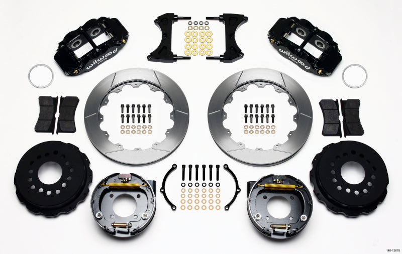 Wilwood Narrow Superlite 4R Rear P-Brk Kit 12.88in Chevy 12 Bolt w/ C-Clips 2.75in Off Stag Mount - 140-13678