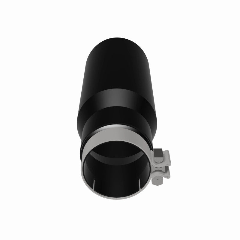 MagnaFlow Tip Stainless Black Coated Single Wall Round Single Outlet 5in Dia 3.5in Inlet 14.5in L - 35237