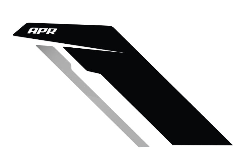 APR Sideburn Stickers - Black APR/Silver Stripe (Pair) - PM100334