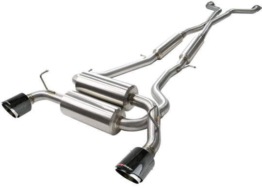 aFe Takeda 2-1/2in 304SS Cat-Back Exhaust Infiniti G37 08-13/Q60 14-15 V6-3.7 w/ Carbon Fiber Tips - 49-36103-C