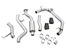 Load image into Gallery viewer, AWE Tuning 2021+ Ford Bronco 0FG Dual Rear Exit Exhaust w/Diamond Black Tips &amp; Bash Guard - 3015-33456