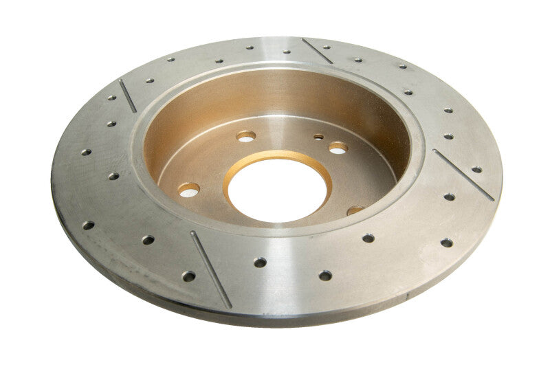 DBA 97-03 Honda Accord 3.0L Rear Drilled & Slotted Rotor (w/Gold Hat) - DBA489X