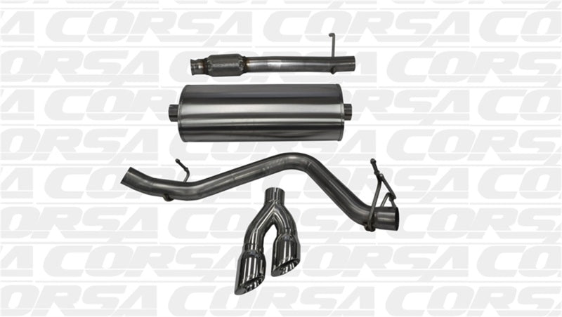 Corsa 14-19 GMC Sierra/Chevy Silv 1500 Reg. Cab/Long Bed 5.3L V8 Polished  Single Side CB Exhaust - 14872