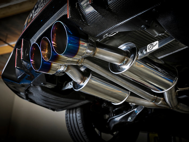 aFe Takeda 3in 304 SS Cat-Back Exhaust w/ Blue Flame Tips 2017+ Honda Civic Type R I4 2.0L (t) - 49-36616-L
