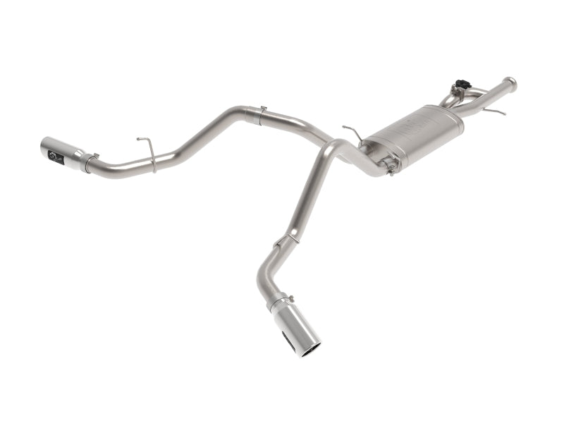 aFe Gemini XV Cat-Back Exhaust System GM Trucks 09-18 V6-4.3/V8-4.8/5.3L- Cut-Out Polished - 49-34133-P