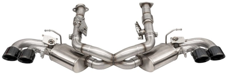 Corsa 20-25 Corvette C8 3in Valved Cat-Back 4.5in Blk Quad Tips Fits Factory Perf Exhaust DeletesAFM - 21103BLK