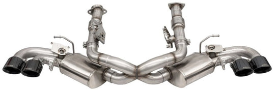 Corsa 20-25 Corvette C8 3in Valved Cat-Back 4.5in Blk Quad Tips Fits Factory Perf Exhaust DeletesAFM - 21103BLK