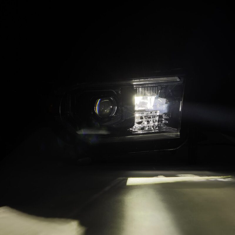 AlphaRex 07-13 Toyota Tundra / 08-17 Sequoia LUXX LED Proj HL Alpha-Blk w/Actv Light Seq. Sig + DRL - 880825