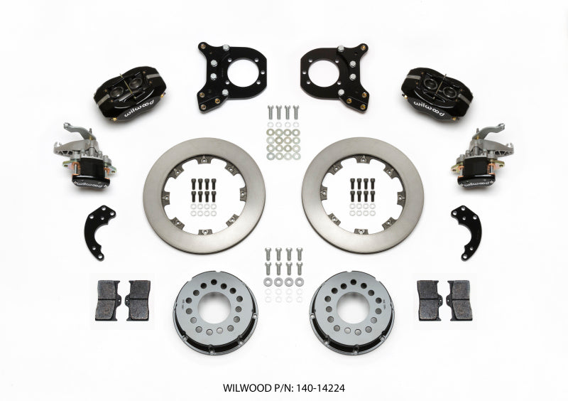Wilwood Forged Dynalite P/S Rear Kit w/MC4 P-Brake Chev 12 Bolt w/Clip Eliminator - 140-14224