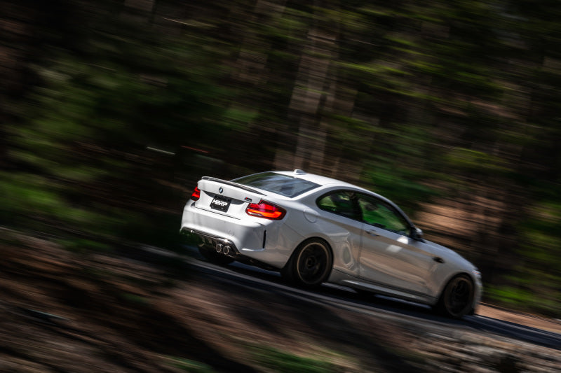 MBRP 18-22 BMW M2 Competition 3.0L T304 SS 3in Resonator-Back Exhaust Quad Rear w/ Carbon Fiber Tips - S45023CF