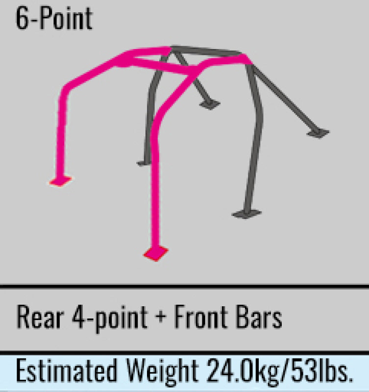 Cusco Safety21 6pt 2Pssgr BLK Thru Dash Roll Cage Nissan R33 2dr (S/O/No Cancel) - 232 290 E20