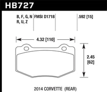 Load image into Gallery viewer, Hawk DTC-30 2015 Chevy Corvette Z06 Rear Race Brake Pads - HB727W.592