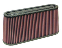 Load image into Gallery viewer, K&amp;N Universal Air Filter Carbon Fiber Top 12in Flange ID x .875in Flange Length x 5.75in Height - RF-1050
