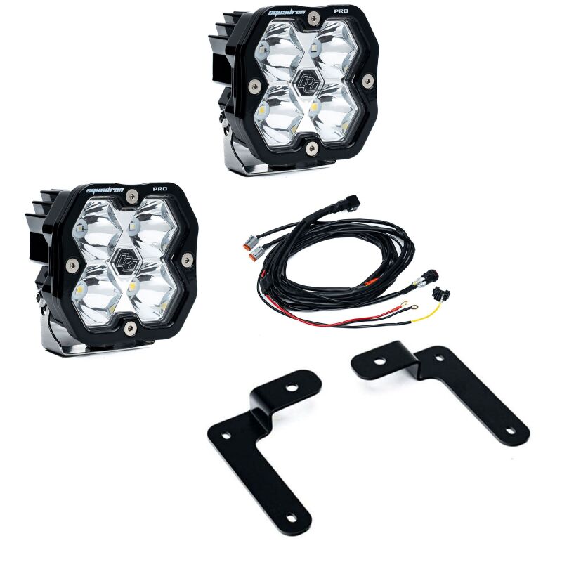 Baja Designs 18-25 Jeep JL/JT Squadron Pro 2.0 A-Pillar Kit (Spot) - Clear - 440044