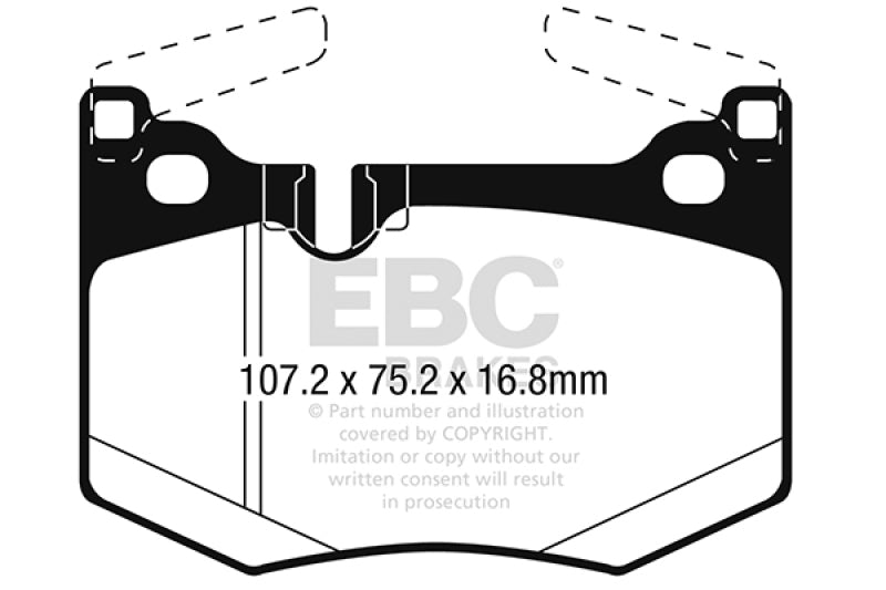 EBC 15-17 Lexus RC F / 16-18 Lexus GS F Yellowstuff Rear Brake Pads - DP42261R