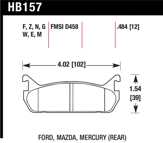 Hawk 89-93 Miata HPS Street Rear Brake Pads (D458) - HB157F.484