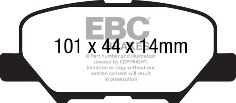 EBC 14+ Mazda 3 2.0 (Mexico Build) Yellowstuff Rear Brake Pads - DP42171R