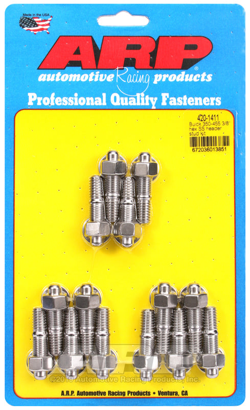 ARP Buick 350-455 3/8in SS hex header stud kit - 420-1411