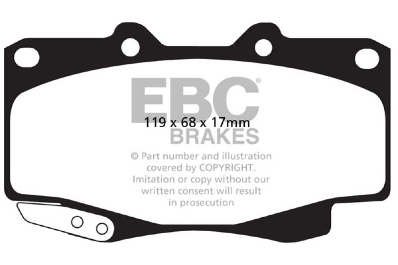 EBC 99-04 Toyota Tacoma 2.7L 4WD Front Extra Duty Brake Pads - ED92005