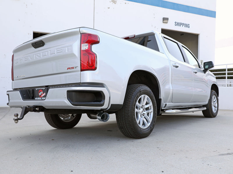 aFe Large Bore-HD 3in 409SS DPF-Back 20-21 GM Trucks L6-3.0L (td) LM2 - Polished Tip - 49-44128-P