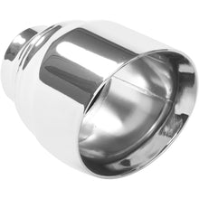 Load image into Gallery viewer, MagnaFlow Tip Stainless Double Wall Round Single Outlet Polished 4.5in DIA 2.5in Inlet 5.75in Length - 35224