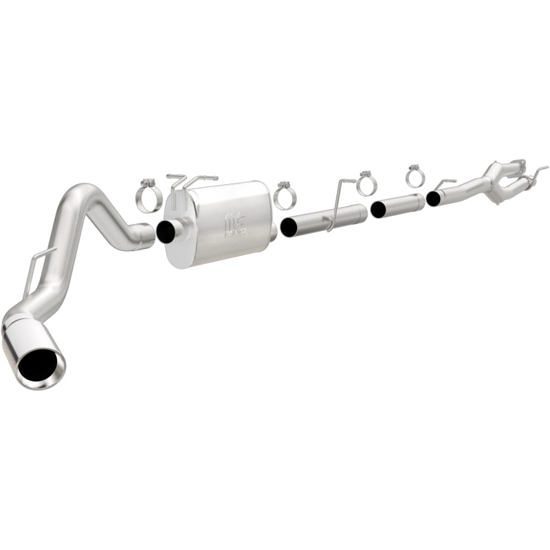 MagnaFlow Sys C/B 11-15 Ford Super Duty F250 6.2L EC CC, SS 3.5in Single Rear Pass Side Ext 5in Tip - 19174