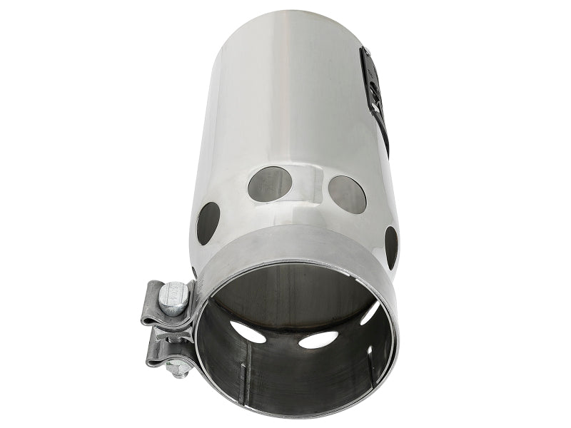aFe SATURN 4S 4in SS Intercooled Exhaust Tip - Polished 4in In x 5in Out x 12in L Bolt-On - 49T40501-P122