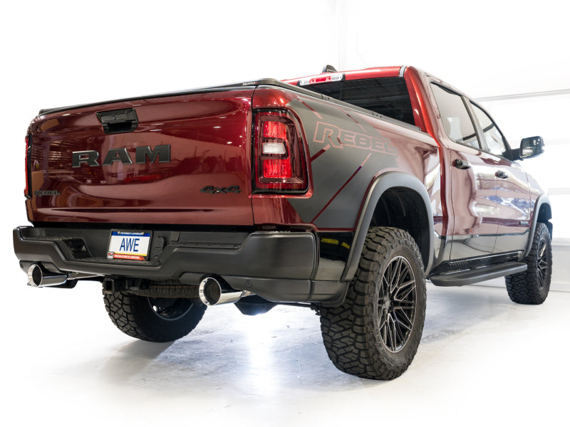AWE Tuning 2025+ RAM 1500 3.0TT Rebel 0FG Cat-Back Exhaust w/ Chrome Silver Tips - 3015-32531
