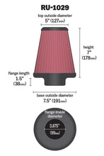 Load image into Gallery viewer, K&amp;N Universal Clamp-On Air Filter 3-7/8in FLG / 7-1/2in B / 5in T / 7in H - RU-1029