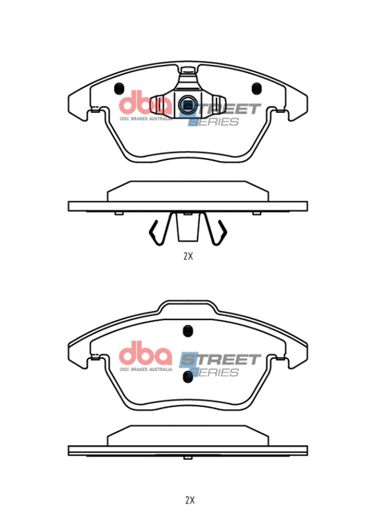 DBA 13-24 Scion FR-S (w/292mm Front Rotor) Front Street Series Brake Pads - DB15308SS