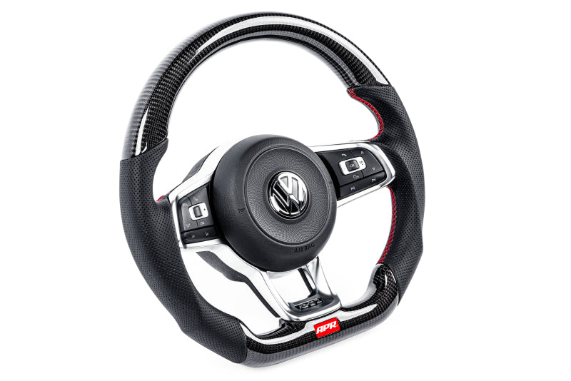 APR 15-26 Volkswagen Golf R/GTI/Jetta (MK7) Carbon Fiber/Red Stitch Steering Wheel (For Paddles) - MS100201
