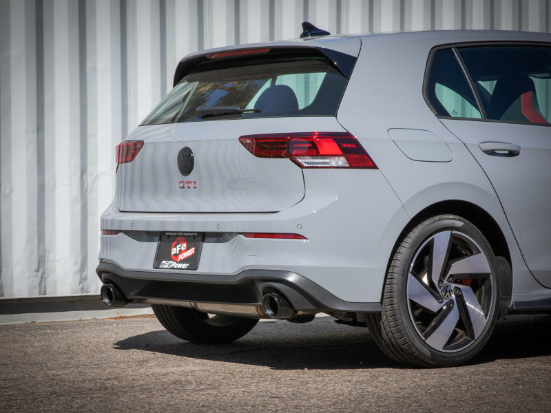 aFe Gemini XV 3in to 2 1/2in 304 SS Cat-Back Exhaust 22-23 Volkswagen GTI (MK8) 2.0L w/ Black Tips - 49-36451-B