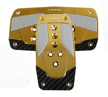 Load image into Gallery viewer, NRG Aluminum Sport Pedal A/T - Red w/Chrome Gold Carbon - PDL-450CG
