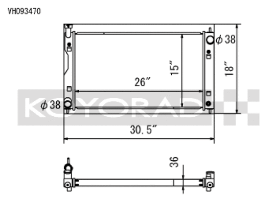 Koyo 17-22 Subaru Impreza 2.0L Non-Turbo / 18-22 Crosstrek 2.0/2.5L Non-Turbo Aluminum Radiator - VH093470