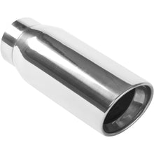 Load image into Gallery viewer, MagnaFlow Tip Stainless Double Wall Round Single Outlet Polished 4.5in DIA 3.5in Inlet 12in Length - 35232