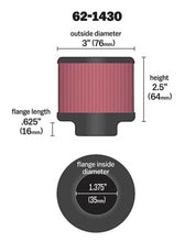 Load image into Gallery viewer, K&amp;N 1.375in Flange ID x 3in OD x 2.5in H Rubber Base Crankcase Vent Filter - 62-1430