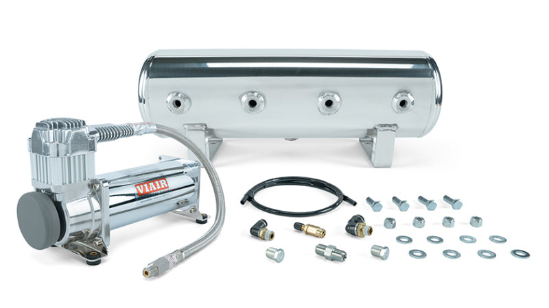 Air Lift 2.5 Gal. Polished Tank w/ Viair 444c Chrome Compressor (Incl. Fittings & Mounting Hardware) - 27801