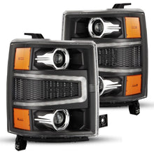 Load image into Gallery viewer, AlphaRex 04-15 Chevy 1500HD LUXX-Series LED Proj Headlights Black w/Activ Light/Seq Signal - 880242
