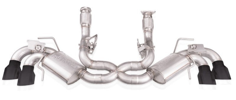 Stainless Works 20-21 Chevrolet Corvette C8 6.2L Legend Cat-Back Exhaust w/ Matte Black Tips - C8CBL-B