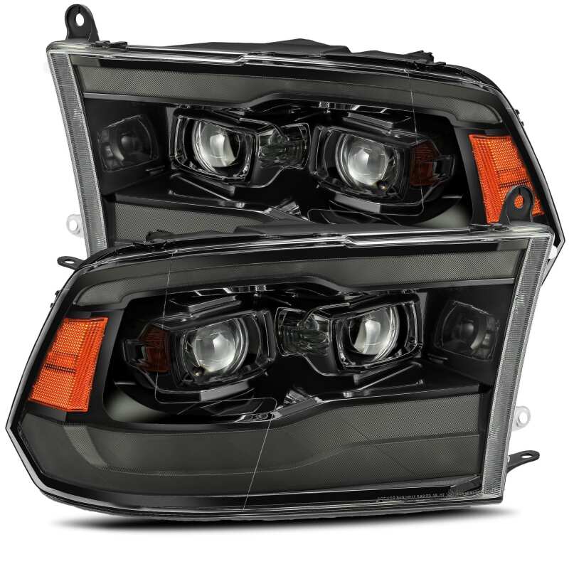 AlphaRex 09-18 Ram 1500HD LUXX Proj Headlight Plnk Style Jet Blk w/Activ Light/Seq Signal/Smoked DRL - 880540