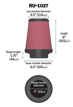 Load image into Gallery viewer, K&amp;N Universal Clamp-On Air Filter 4in FLG / 6-1/2in B / 4-1/2in T / 8in H - RU-1027