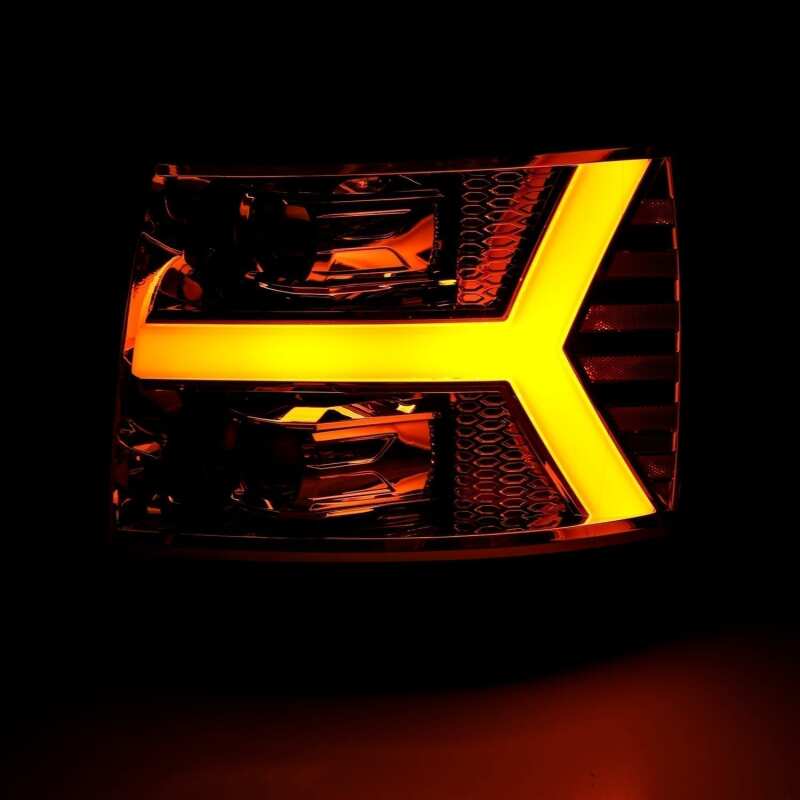 AlphaRex 07-13 Chevy 1500HD PRO-Series Proj Headlights Plank Style Chrome w/Activ Light/Seq Signal - 880204