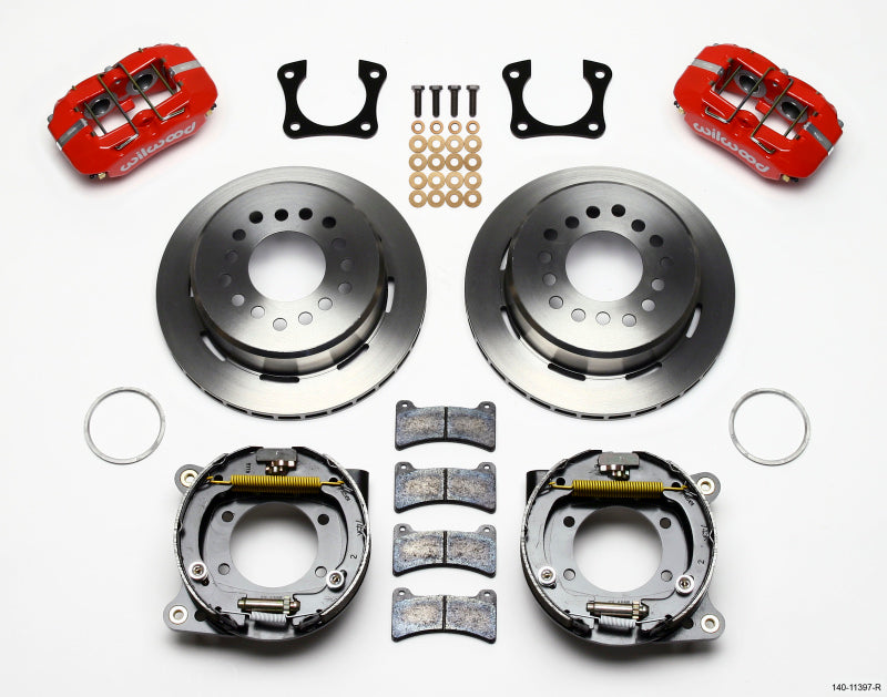 Wilwood Dynapro Low-Profile 11.00in P-Brake Kit - Red 58-64 Olds/Pontiac Ends 2.81in Offset - 140-11397-R