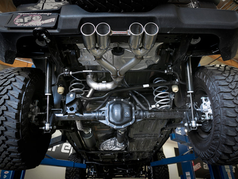 aFe Rebel Series 2.5in. 304 SS C/B Exhaust System 2018 Jeep Wrangler (JL) V6-3.6L - Polished Tip - 49-38071-P