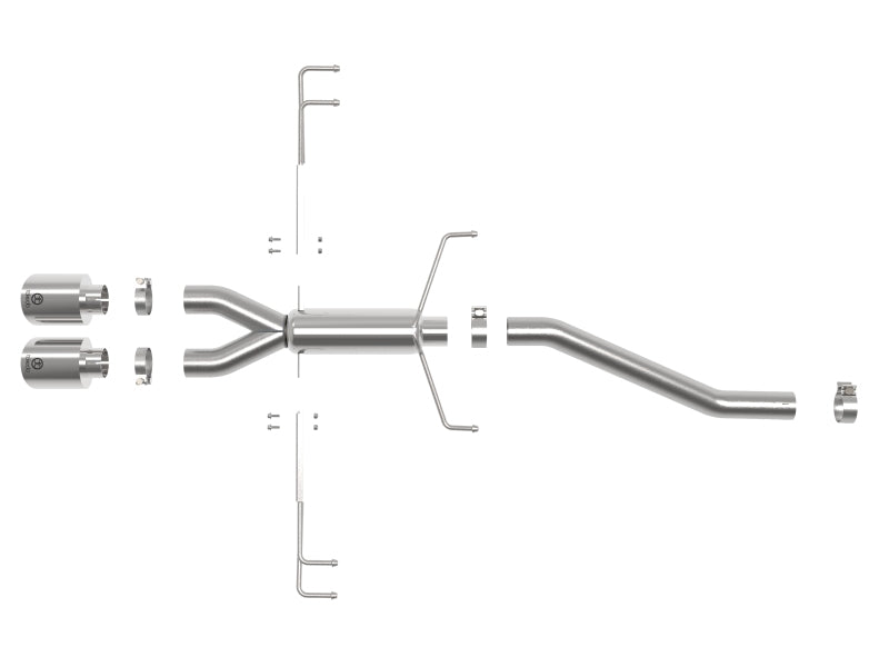 aFe Takeda 2.5in 304SS Axle-Back Exhaust System 17-19 Honda Civic Type R L4-2.0L (t) - Polished Tip - 49-36626-P