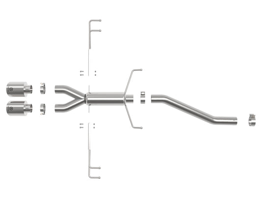 aFe Takeda 2.5in 304SS Axle-Back Exhaust System 17-19 Honda Civic Type R L4-2.0L (t) - Polished Tip - 49-36626-P