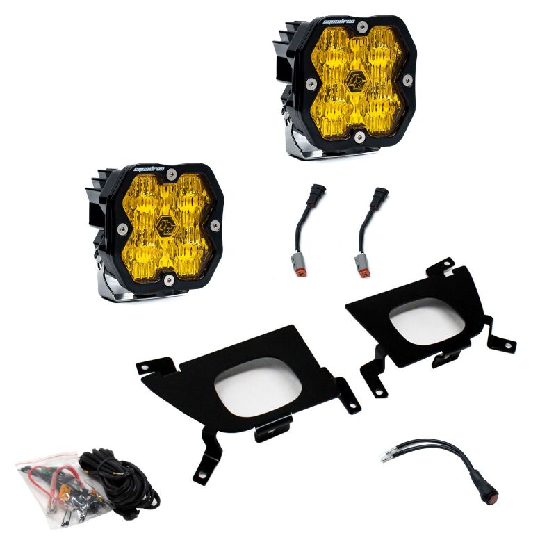 Baja Designs 19-22 Chevy 1500 / 20-22 2500/3500 Squadron Sport 2.0 Fog Pocket Kit (WC) - Baja Amber - 440056