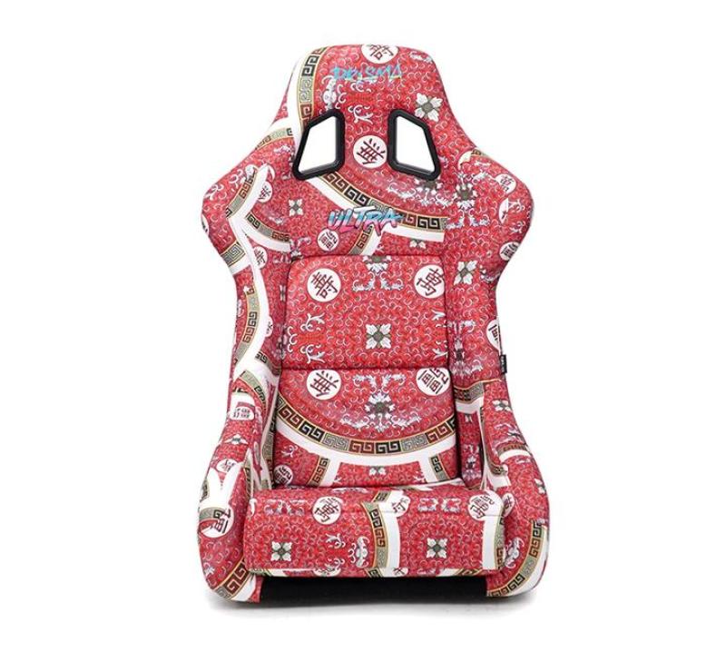 NRG FRP Bucket Seat PRISMA Oriental Longevity Plate Edition W/ Gold Pearlized Back - Large - FRP-302-DYNASTY