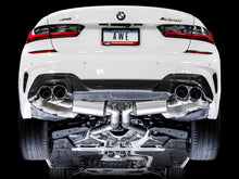 Load image into Gallery viewer, AWE Tuning 2019+ BMW M340i (G20) Resonated Touring Edition Exhaust - Quad Chrome Silver Tips - 3015-42150
